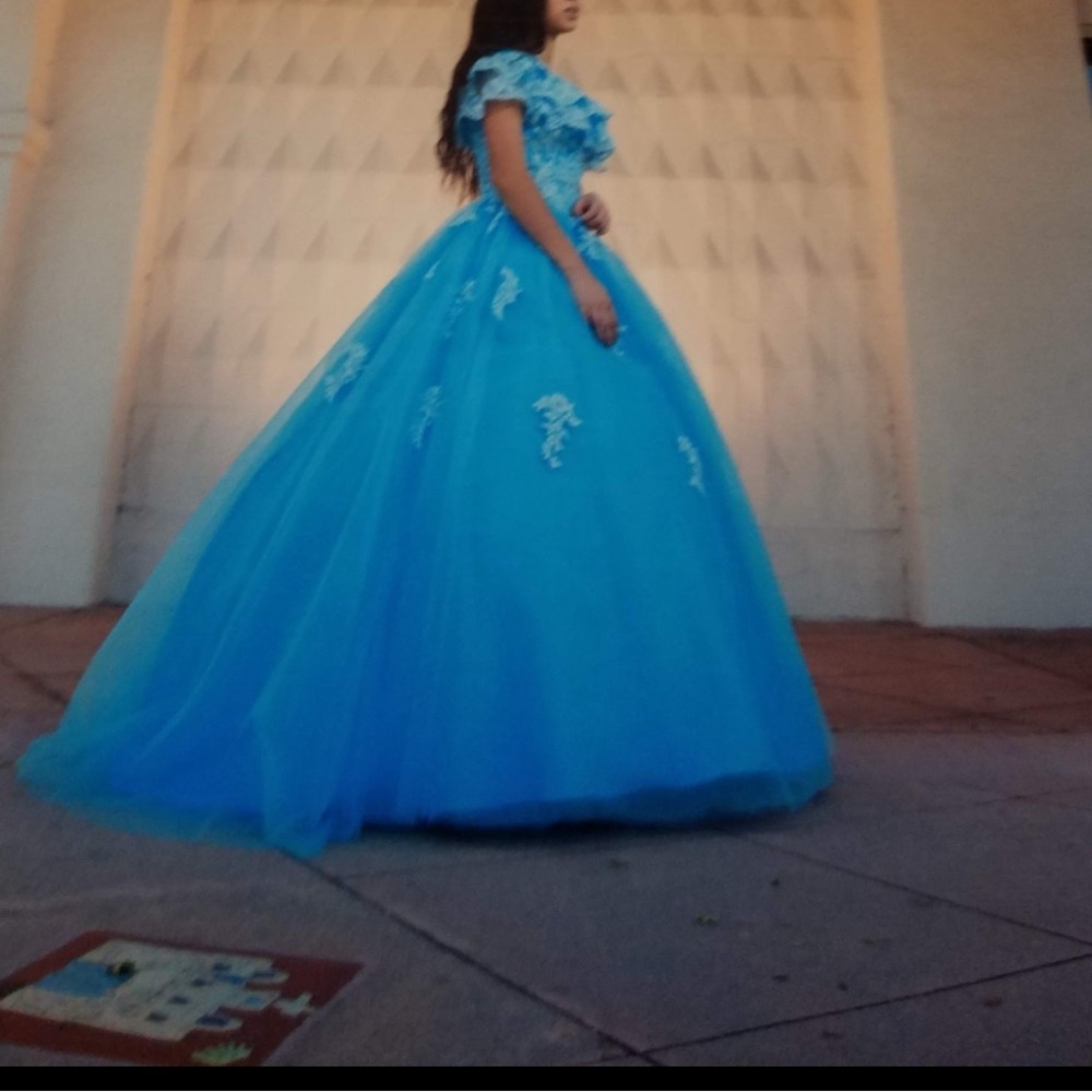 Elegant Blue Ball Gown- Quinceanera dress